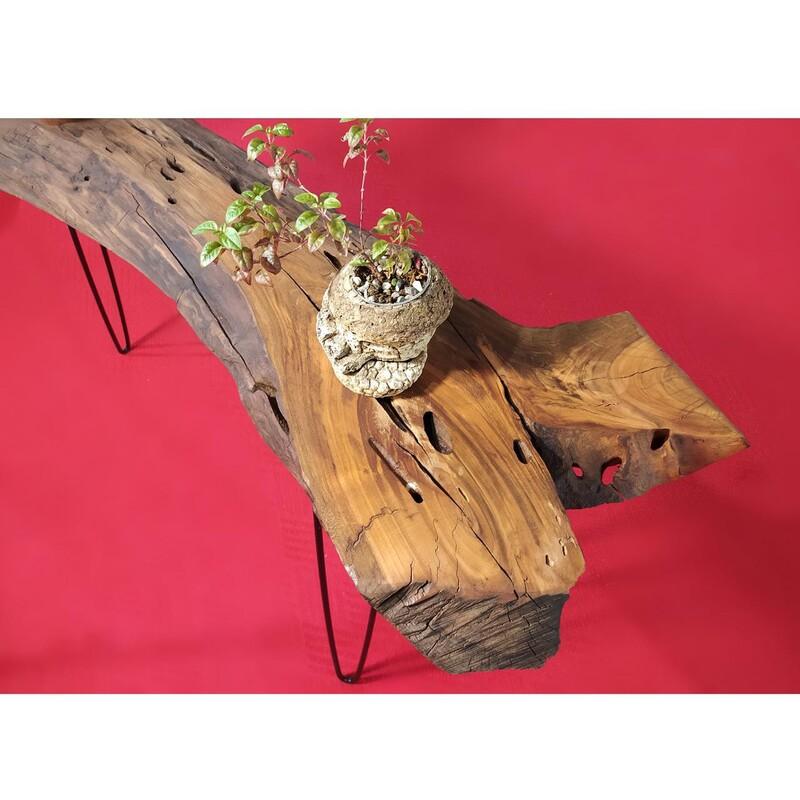 سفارش ساخت مشابه میز  چوبی روستیک با چوب درخت گیلاس و پایه فلزی ارسال توسط  پست به صورت پسکرایه 