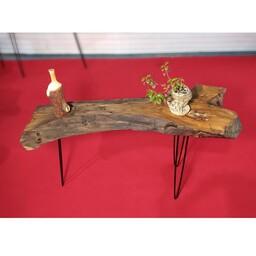 سفارش ساخت مشابه میز  چوبی روستیک با چوب درخت گیلاس و پایه فلزی ارسال توسط  پست به صورت پسکرایه 