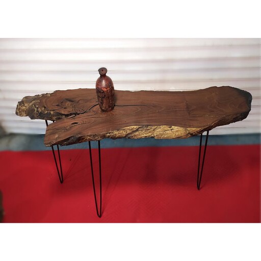 سفارش ساخت میز چوبی روستیک با چوب درخت سنجد با پایه فلزی ارسال توسط چاپار به صورت پسکرایه 