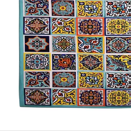 رومیزی مدل مخمل طرح کاشی کد 144
