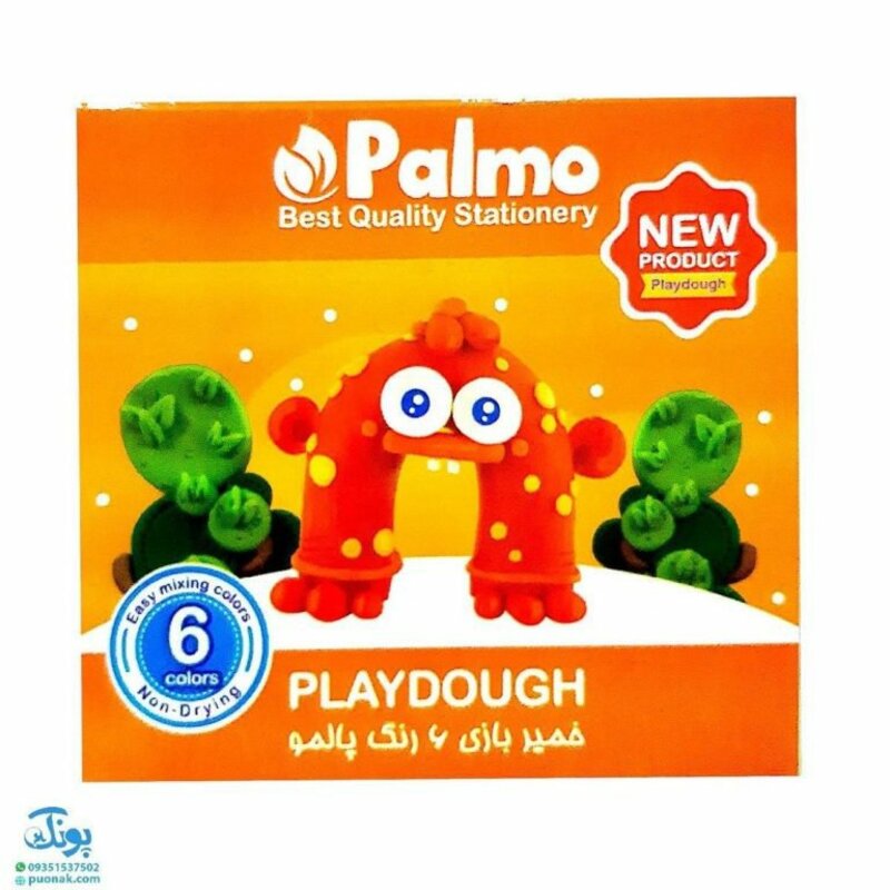 خمیر بازی 6 رنگ جعبه مقوایی پالمو

