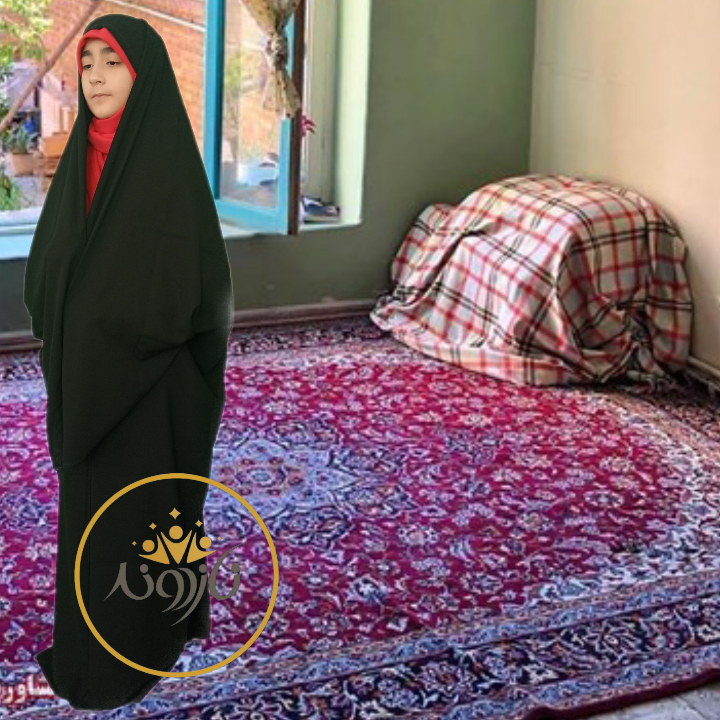 چادر مشکی کمری دخترانه کرپ تایتانیک درجه1(ارسال رایگان ضمانت شستشو و مرجوعی)