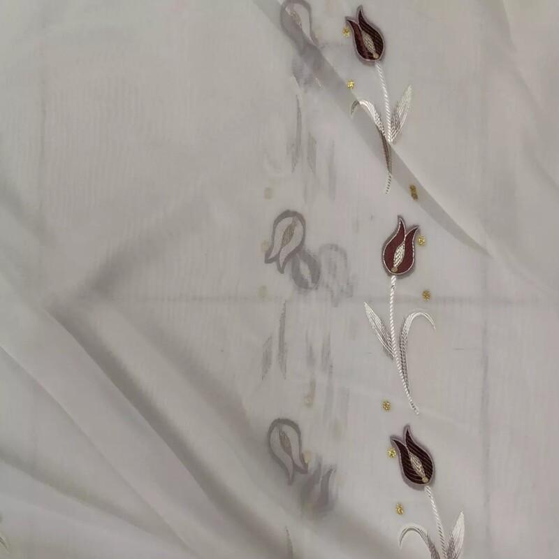 پارچه پرده  حراجی ( کد 25)جنس حریر  گلدار ( در دو رنگ)( مبلغ محصول برای  یک متر پارچه هست )