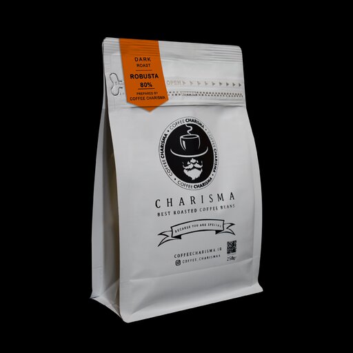 قهوه 80 درصد روبوستا کاریزما 250گرمی ( دانه و آسیاب شده)