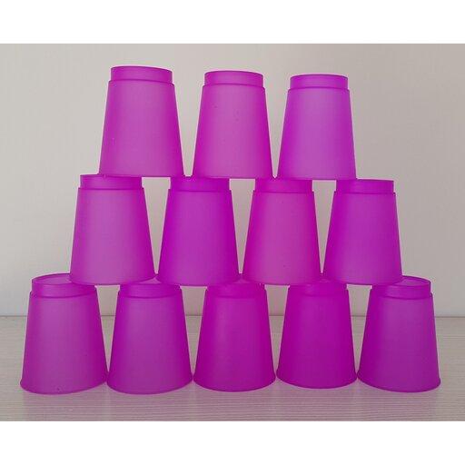 بازی لیوان چینی (cup stacking) در بسته 12 عددی با تنوع رنگ 