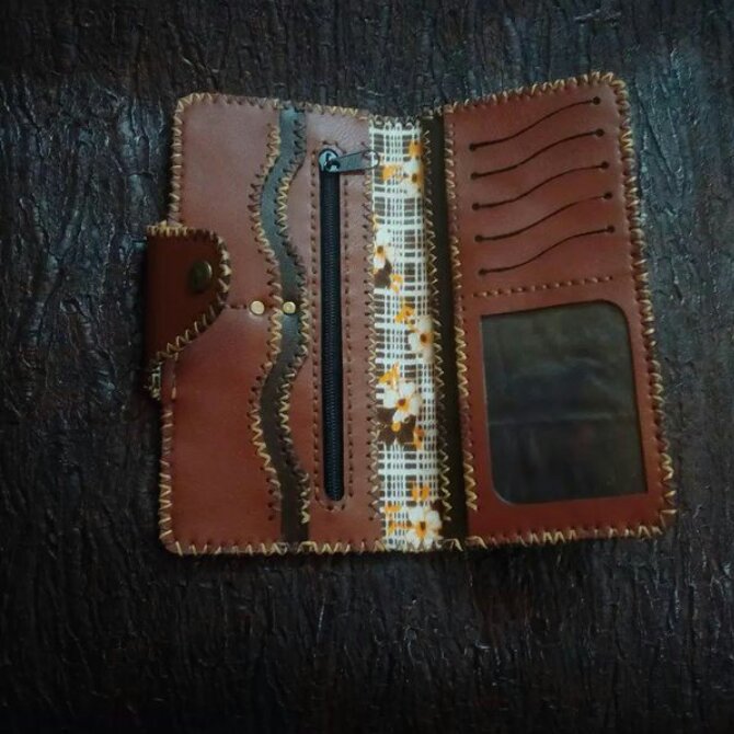 کیف پول چرم دستدوز کد74 14