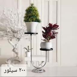 دکوری استند گلدان 200 سیلور