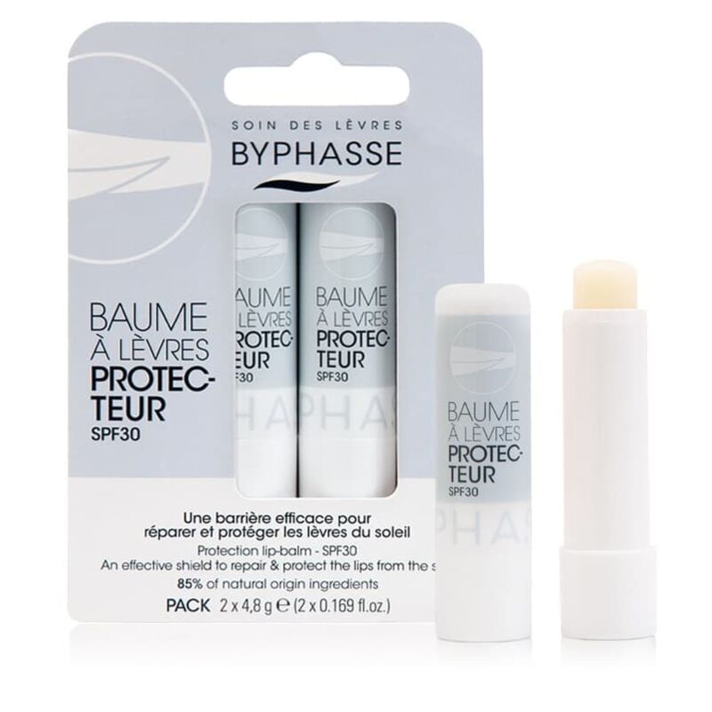 بالم لب آبرسان و محافظ و ترمیم کننده بایفس 2 عددی Byphasse Protection lip-balm SPF30