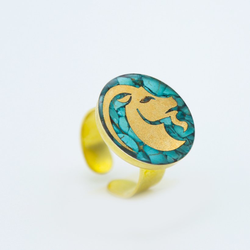 انگشتر روکش طلا زنانه طرح دی