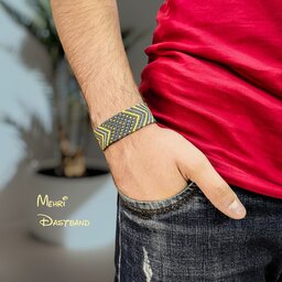دستبند پسرانه نخی دستبافت رنگبندی دلخواه - اکسسوری مهری