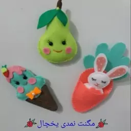 پک سه عددی مگنت یخچال نمدی طرح میوه