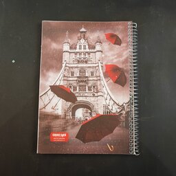 دفتر  100 برگ - امید -  خط دار جلد طلقی سیمی - طرح  چتر  