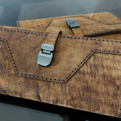 کیف چرم کاملا طبیعی جاموبایلی و جا کارتی