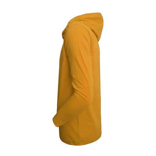 تیشرت کلاه دار آستین بلند مردانه زرد مدل CHOOSE 6
