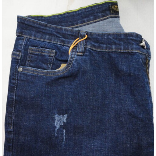 شلوار جین زنانه جذب سایز بزرگ پارچه ترک رنگ آبی تیره