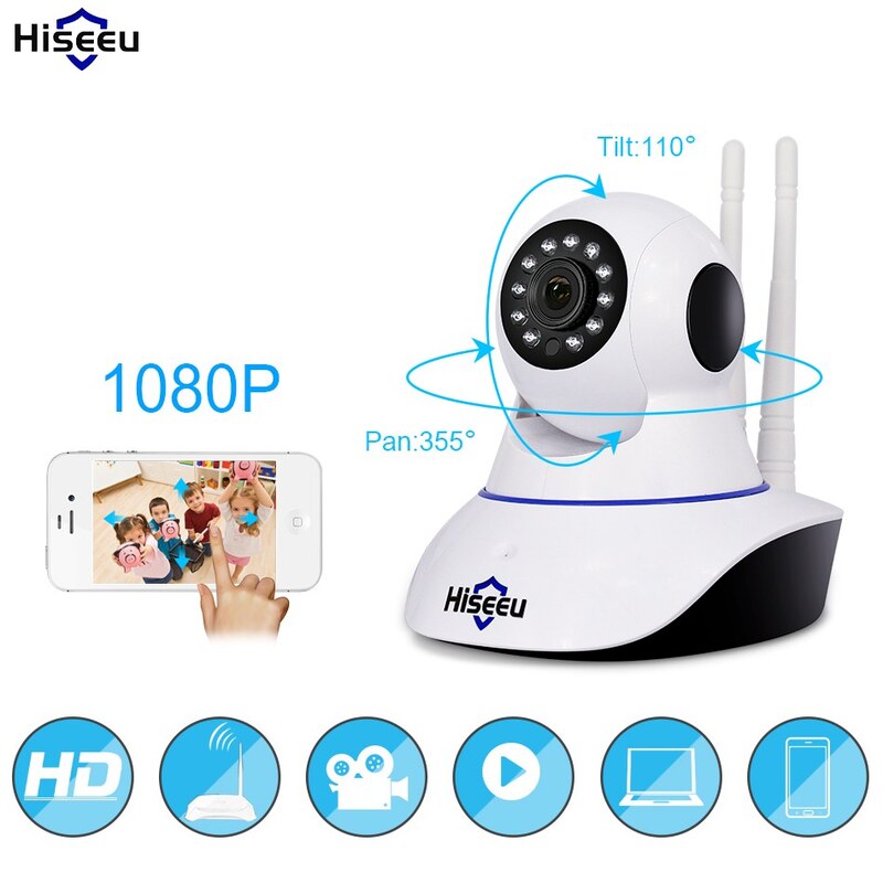  دوربین مدار بستهIP Hiseeu 1080P Wireless Home Security دید در شب Baby Monitor  