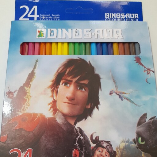 مداد رنگی 24 رنگ دایناسور  جعبه  مقوایی 