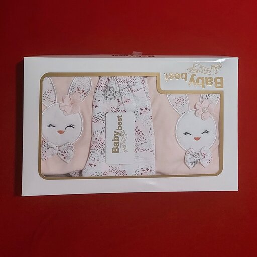 لباس نوزادی پنج تکه جعبه ای طرح خرگوش( سایز 0 ، 1 و 2 )