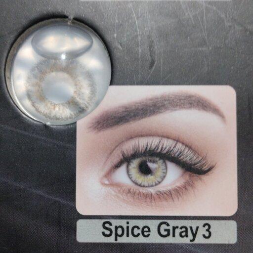لنز چشم فصلی رنگ طوسی فضایی 3 (Spice Gray 3)با جالنزی  هدیه.ساخت کره.استاندارد اروپاCEو مجوزبهداشت. و جدیدترین رنگ طوسی