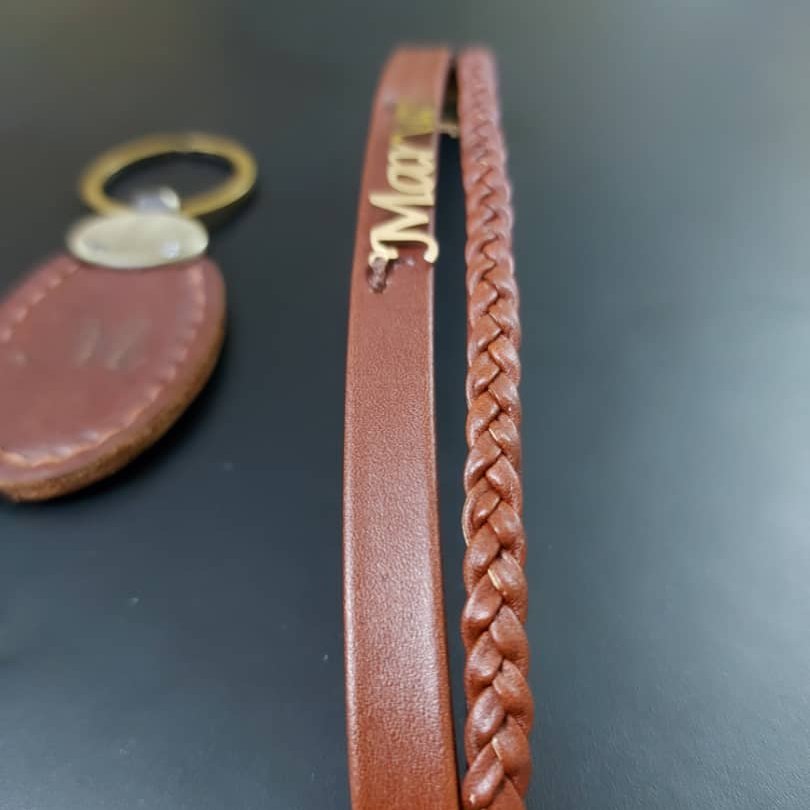 دستبند چرمی بافت دو لایه دستدوز 