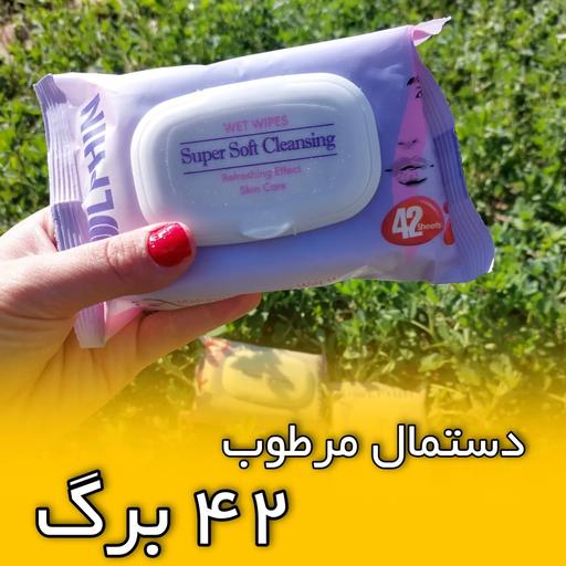 دستمال مرطوب آرایشی 42 برگ دلفین