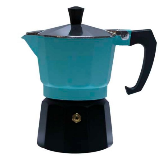 موکاپات 6 کاپ دو رنگ کافه تریا موکا Caffettiera moka قهوه جوش 6 نفره خانوادگی