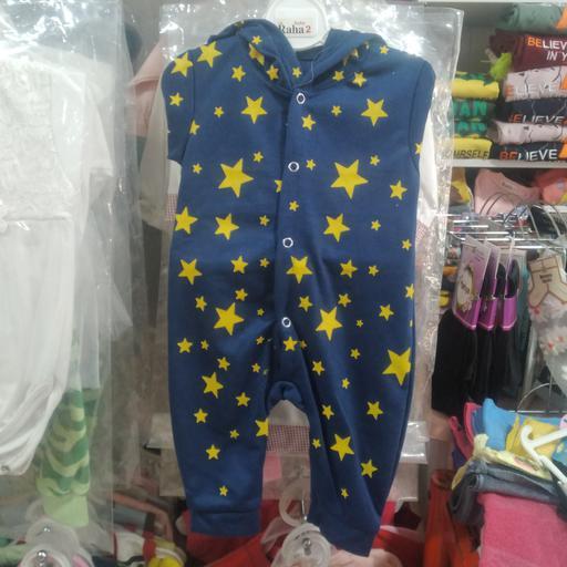 لباس نوزادی سرهمی طرح ستاره جنس عالی