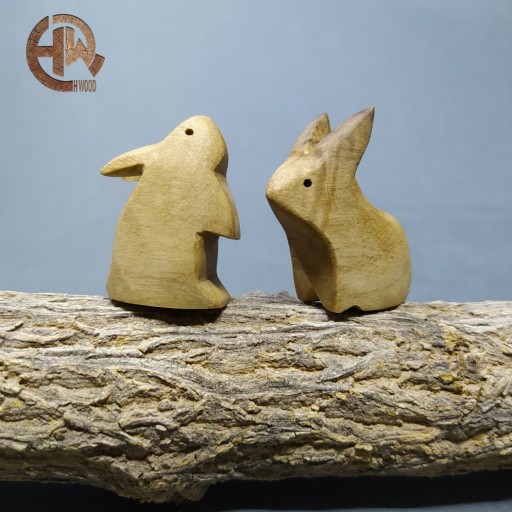 مجسمه چوبی خرگوش‌های مینی‌مال/ کادویی و هدیه/ اچ وود