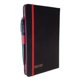 دفتر یادداشت اروپایی مدل مداد رنگی همراه با خودکار - قرمز
