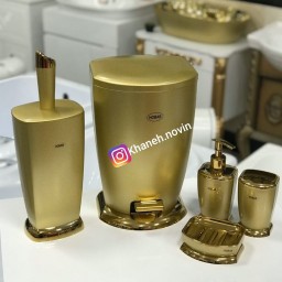 ست سرویس بهداشتی 5 پارچه حباب مدل  لیلیا رنگ طلایی (ارسال رایگان)