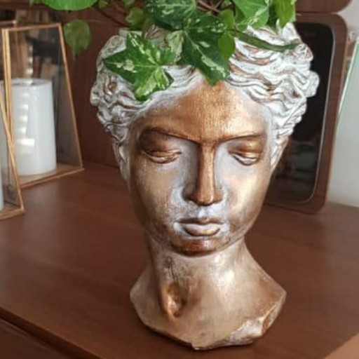 گلدان پلی استر چهره رومی