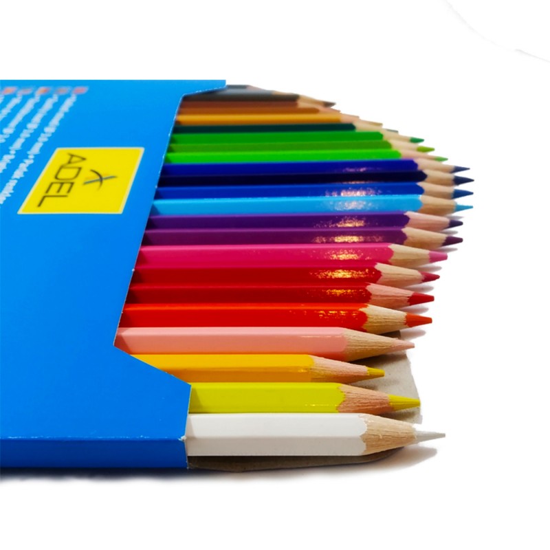 مداد رنگی 24 رنگ آدل ADEL جعبه مقوایی - ساخت ترکیه