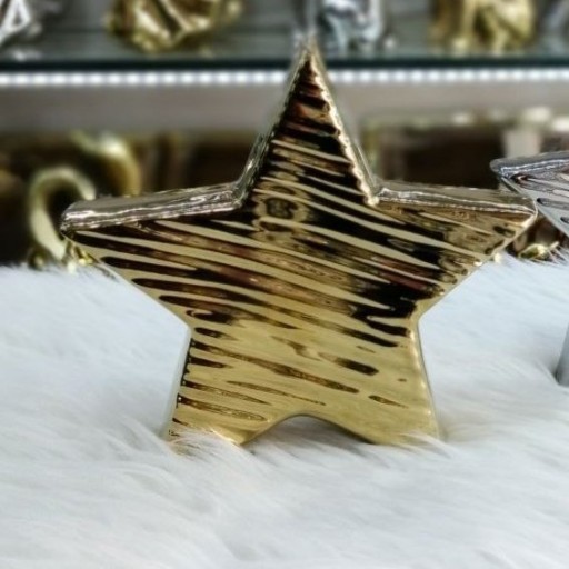 ستاره دکوری سرامیکی آبکاری نقره ای و طلایی