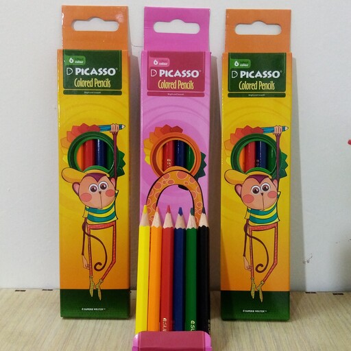 مداد رنگی 6رنگ پیکاسو جنس عالی-مدادرنگی پیکاسو