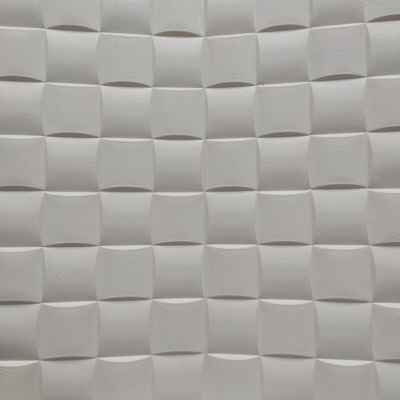 دیوارپوش فومی(طرح مربع مشبک سفید)(5عدد)