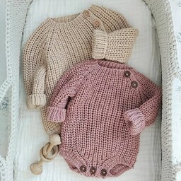 بادی نوزادی تا یکسال دستبافت با بهترین متریال ترک  قابل سفارش در سایز و رنگ دلخواه