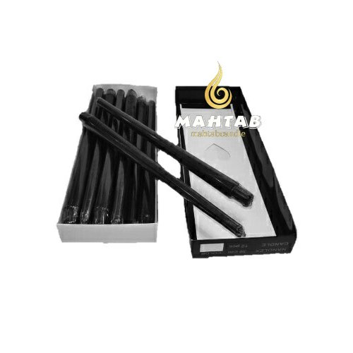 شمع قلمی 30 سانت مشکی بسته 12 عددی