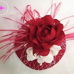 کاپ کلاه فرانسوی با تزئینات گل دستساز وتور لوزی و پرسوزنی درجه یک