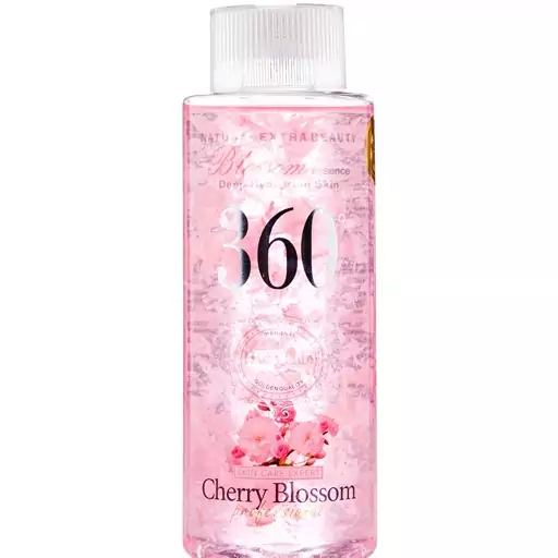 تونر پاک کننده آرایش صورت 360 مدل Cherry Blossom حجم 250میل هپی لیدی
