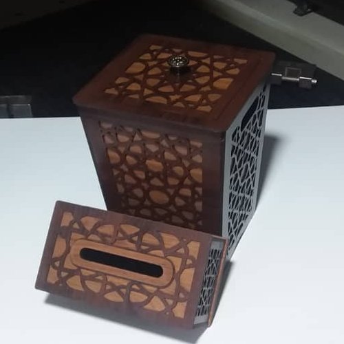 سطل و جا دستمال فانتزی چوبی با کیفیت از تولید به مصرف