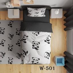 سرویس خواب یک نفره سه بعدی کودکان و نوجوانان میکروتترون مدل خرسی سیاه و سفید