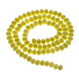 سنگ کریستال سایز 6 زرد مات (مهره دستبند کریستالی)(یک بند حدود 85 عددی - طول ریسه حدود نیم متر)