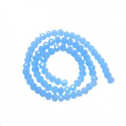 سنگ کریستال سایز 6 آبی روشن براق (مهره دستبند کریستالی)(یک بند حدود 85 عددی)