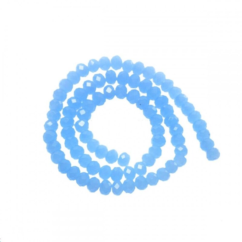 سنگ کریستال سایز 6 آبی روشن براق (مهره دستبند کریستالی)(یک بند حدود 85 عددی - طول ریسه حدود نیم متر)