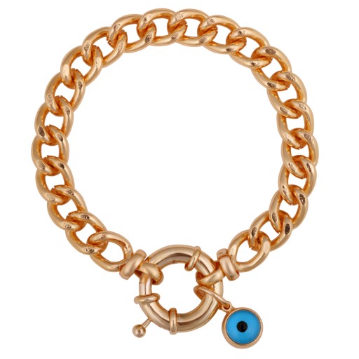 دستبند زنانه مدل چشم و نظر کد B3183 رنگ طلایی کد یکتا 4443661