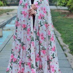 پارچه چادری مناسب عروس طرح گل جنس فلورانس مجلسی