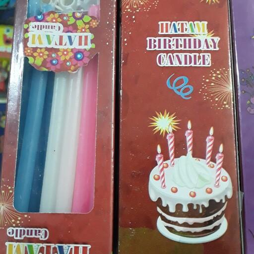 شمع تولد مدادی 10 سانتی پایه دار  ( مخصوص روی کیک 12 عددی)