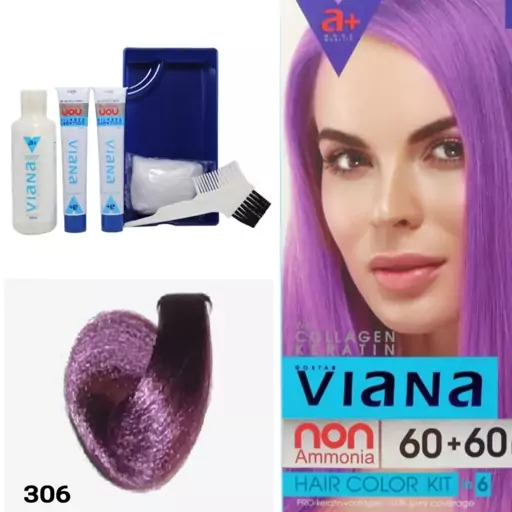 کیت رنگ موی بدون آمونیاک ویانا VIANA شماره 306