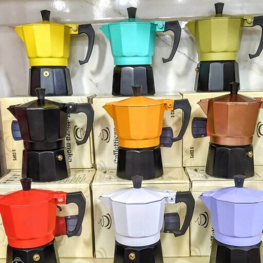قهوه جوش یا قهوه ساز رنگی 3 کاپ  (ارسال رایگان) Rima coffee « ریما عمده فروش قهوه و ماگ»