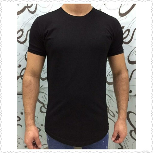 تی شرت مردانه یقه گرد مشکی لانگ